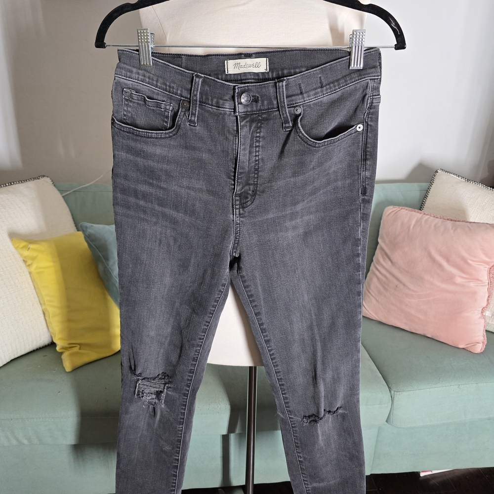 Madewell Women's Gray Distressed Skinny Jeans